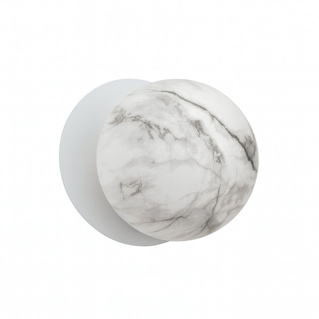 Odessa Large LED Wall Light 8.5W 4000K Marble Opal & Matt White - LM002WL066