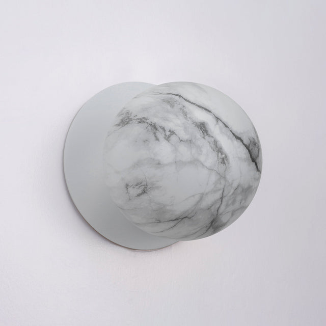 Odessa Large LED Wall Light 8.5W 4000K Marble Opal & Matt White - LM002WL066