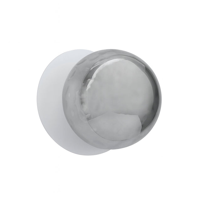 Odessa Large Molten Ripple LED Wall Light 8.5W 4000K Smoky & Matt White - LM002WL067