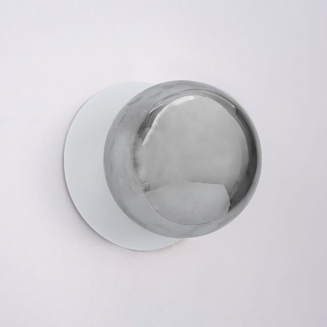 Odessa Large Molten Ripple LED Wall Light 8.5W 4000K Smoky & Matt White - LM002WL067