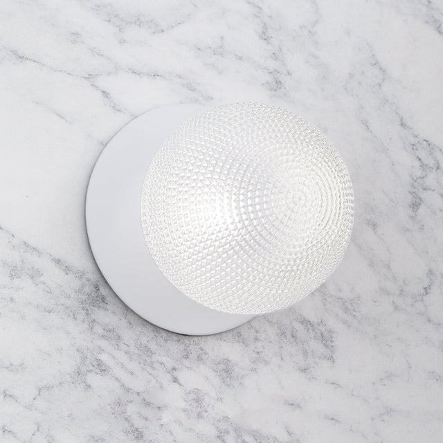 Odessa Large Diamond Cut LED Wall Light 8.5W 4000K Clear & Matt White - LM002WL068