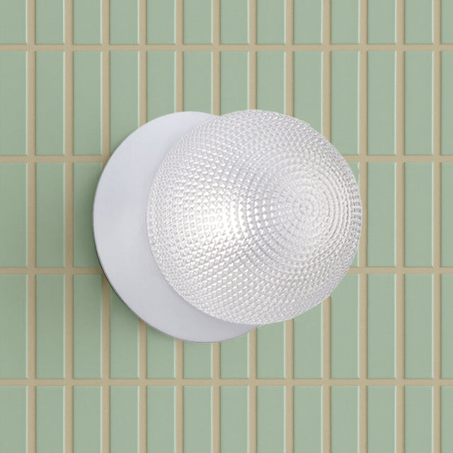 Odessa Large Diamond Cut LED Wall Light 8.5W 4000K Clear & Matt White - LM002WL068