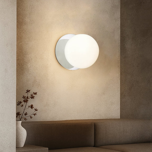Odessa Large LED Wall Light 8.5W 4000K Frosted Opal & Chrome - LM002WL069