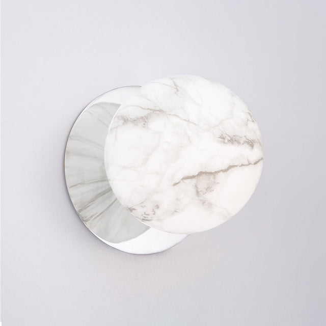 Odessa Large LED Wall Light 8.5W 4000K Marble Opal & Chrome - LM002WL070