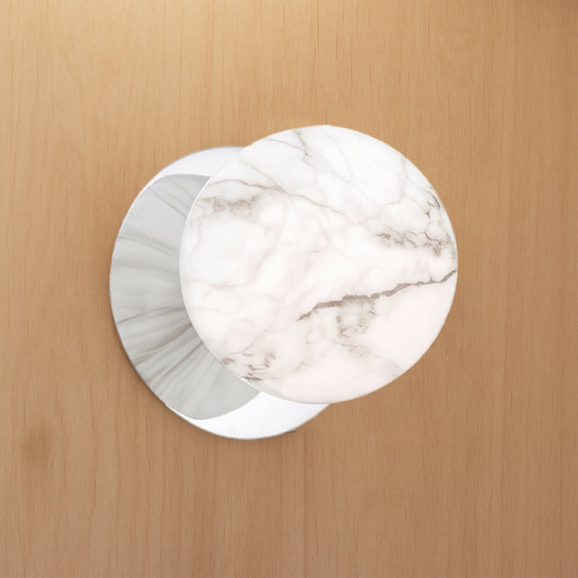 Odessa Large LED Wall Light 8.5W 4000K Marble Opal & Chrome - LM002WL070