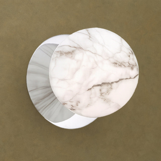Odessa Large LED Wall Light 8.5W 4000K Marble Opal & Chrome - LM002WL070