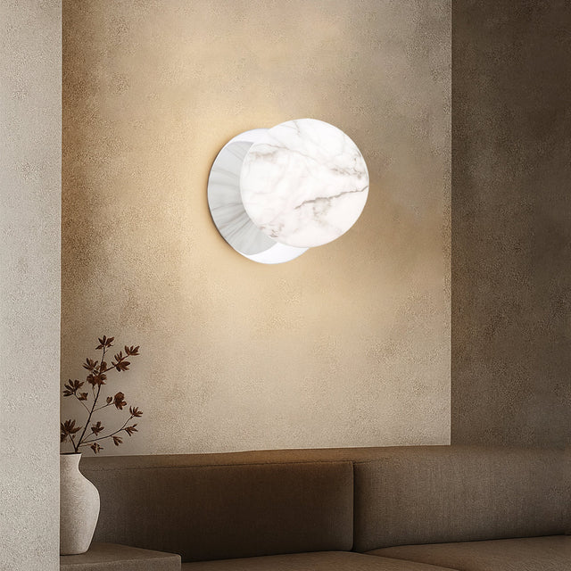 Odessa Large LED Wall Light 8.5W 4000K Marble Opal & Chrome - LM002WL070