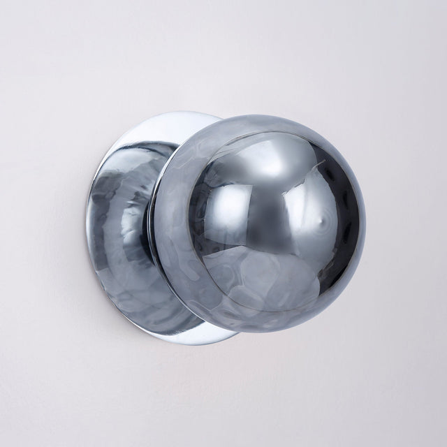 Odessa Large Molten Ripple LED Wall Light 8.5W 4000K Smoky & Chrome - LM002WL071
