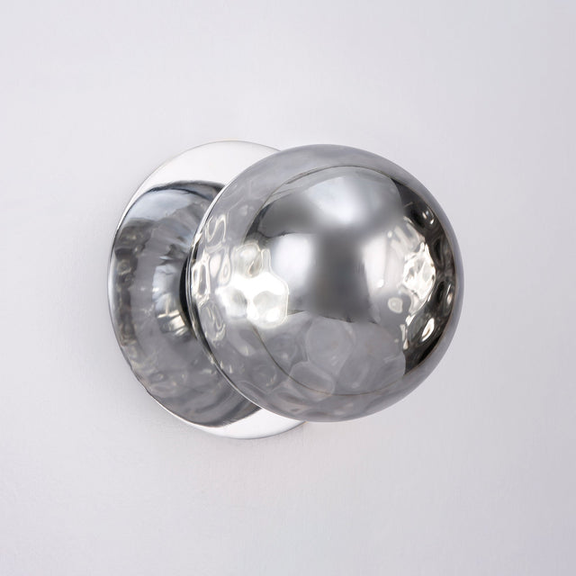 Odessa Large Molten Ripple LED Wall Light 8.5W 4000K Smoky & Chrome - LM002WL071