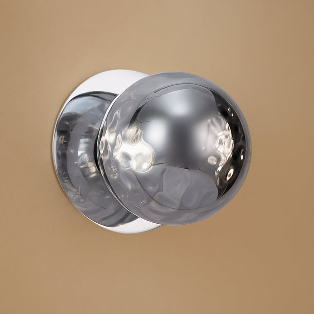 Odessa Large Molten Ripple LED Wall Light 8.5W 4000K Smoky & Chrome - LM002WL071