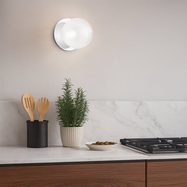Odessa Small Diamond Cut LED Wall Light 8.5W 4000K Clear & Chrome - LM002WL052