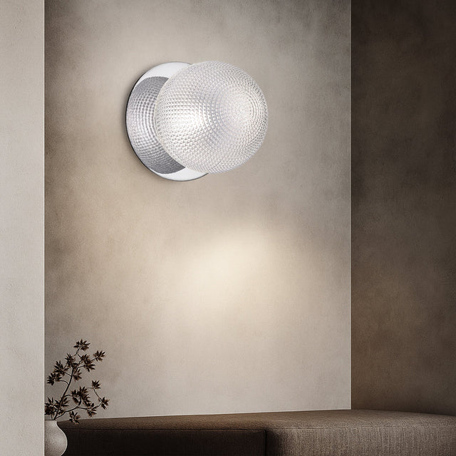 Odessa Large Diamond Cut LED Wall Light 8.5W 4000K Clear & Chrome - LM002WL072