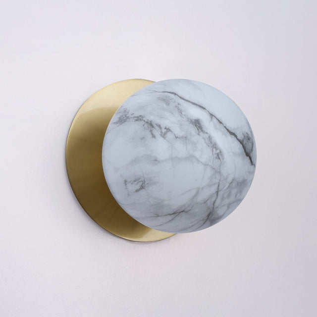 Odessa Large LED Wall Light 8.5W 4000K Marble Opal & Brass - LM002WL074