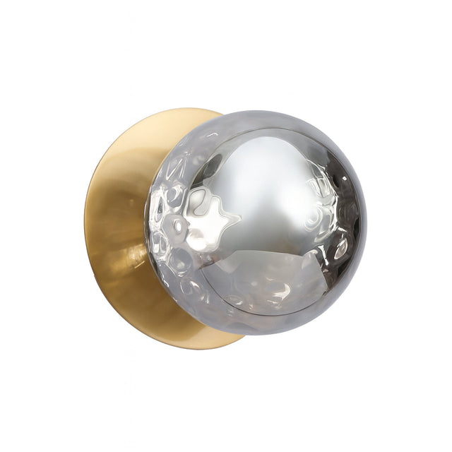 Odessa Large Molten Ripple LED Wall Light 8.5W 4000K Smoky & Brass - LM002WL075