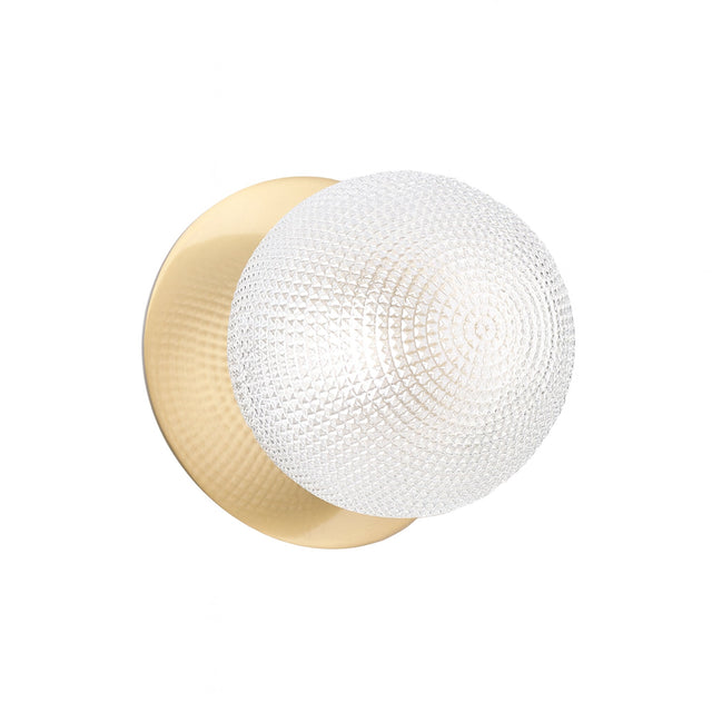 Odessa Large Diamond Cut LED Wall Light 8.5W 4000K Clear & Brass - LM002WL076