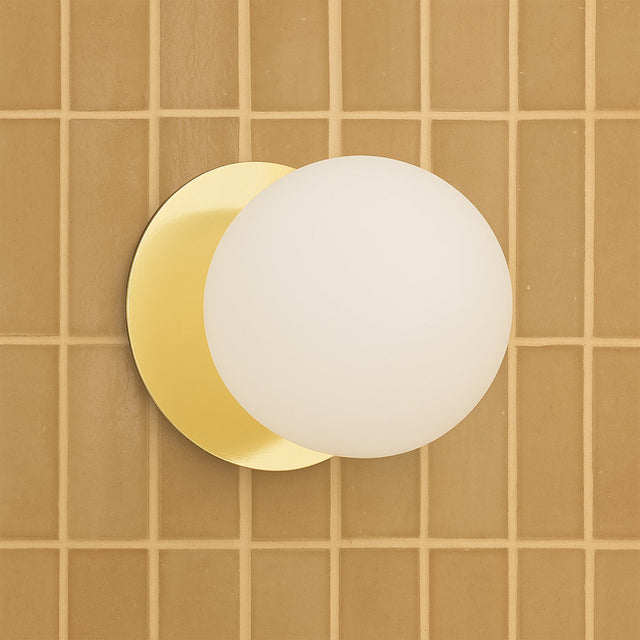 Odessa Large LED Wall Light 8.5W 4000K Frosted Opal & Gold - LM002WL077