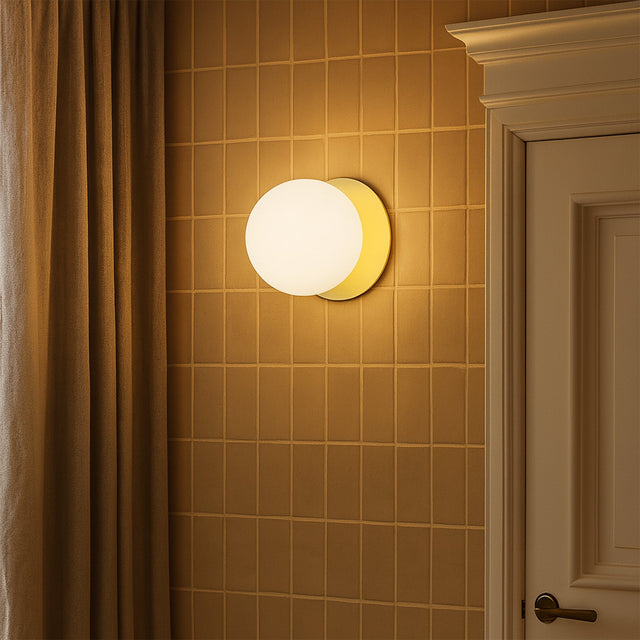 Odessa Large LED Wall Light 8.5W 4000K Frosted Opal & Gold - LM002WL077