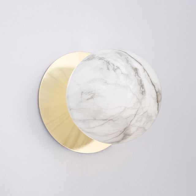Odessa Large LED Wall Light 8.5W 4000K Marble Opal & Gold - LM002WL078