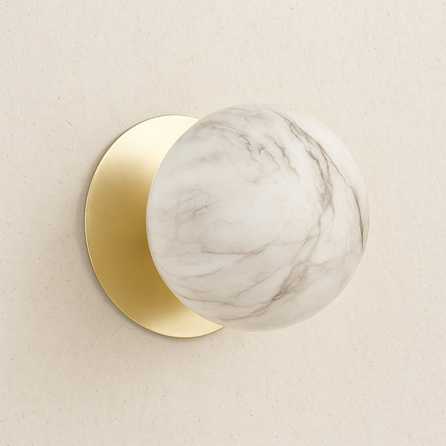 Odessa Large LED Wall Light 8.5W 4000K Marble Opal & Gold - LM002WL078