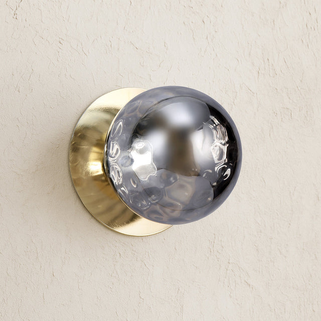 Odessa Large Molten Ripple LED Wall Light 8.5W 4000K Smoky & Gold - LM002WL079
