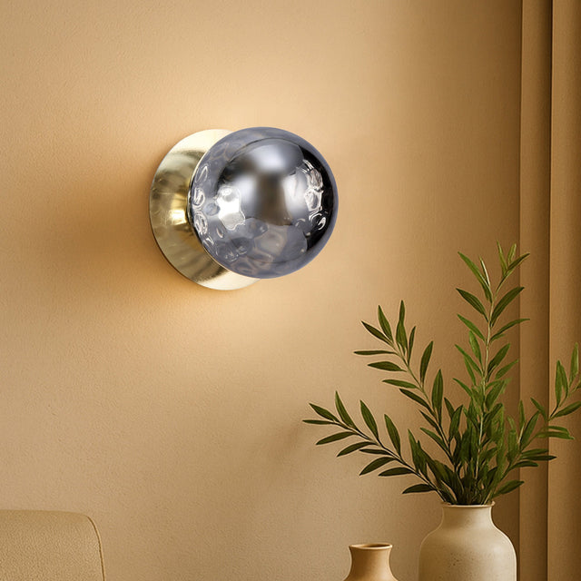 Odessa Large Molten Ripple LED Wall Light 8.5W 4000K Smoky & Gold - LM002WL079