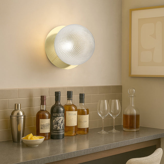 Odessa Large Diamond Cut LED Wall Light 8.5W 4000K Clear & Gold - LM002WL080