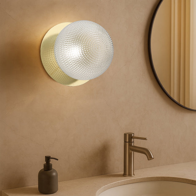 Odessa Large Diamond Cut LED Wall Light 8.5W 4000K Clear & Gold - LM002WL080