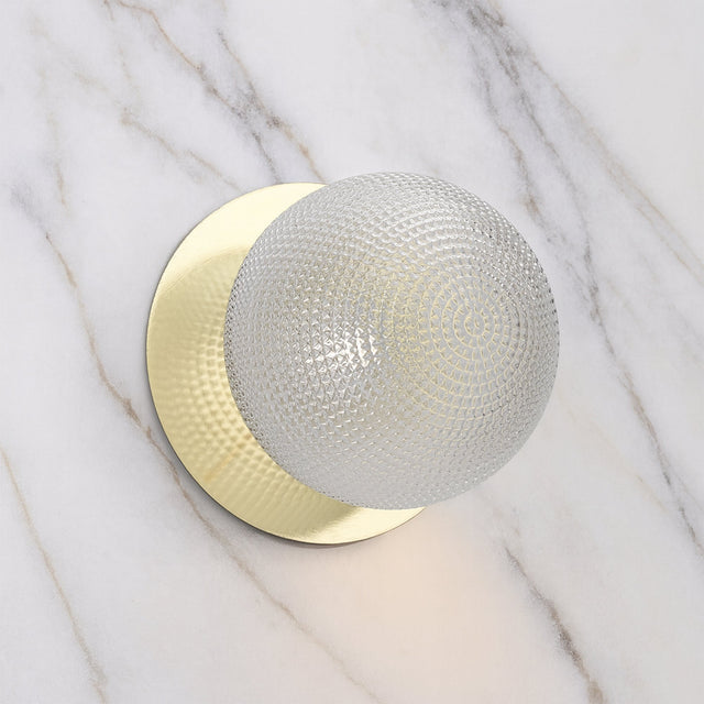 Odessa Large Diamond Cut LED Wall Light 8.5W 4000K Clear & Gold - LM002WL080