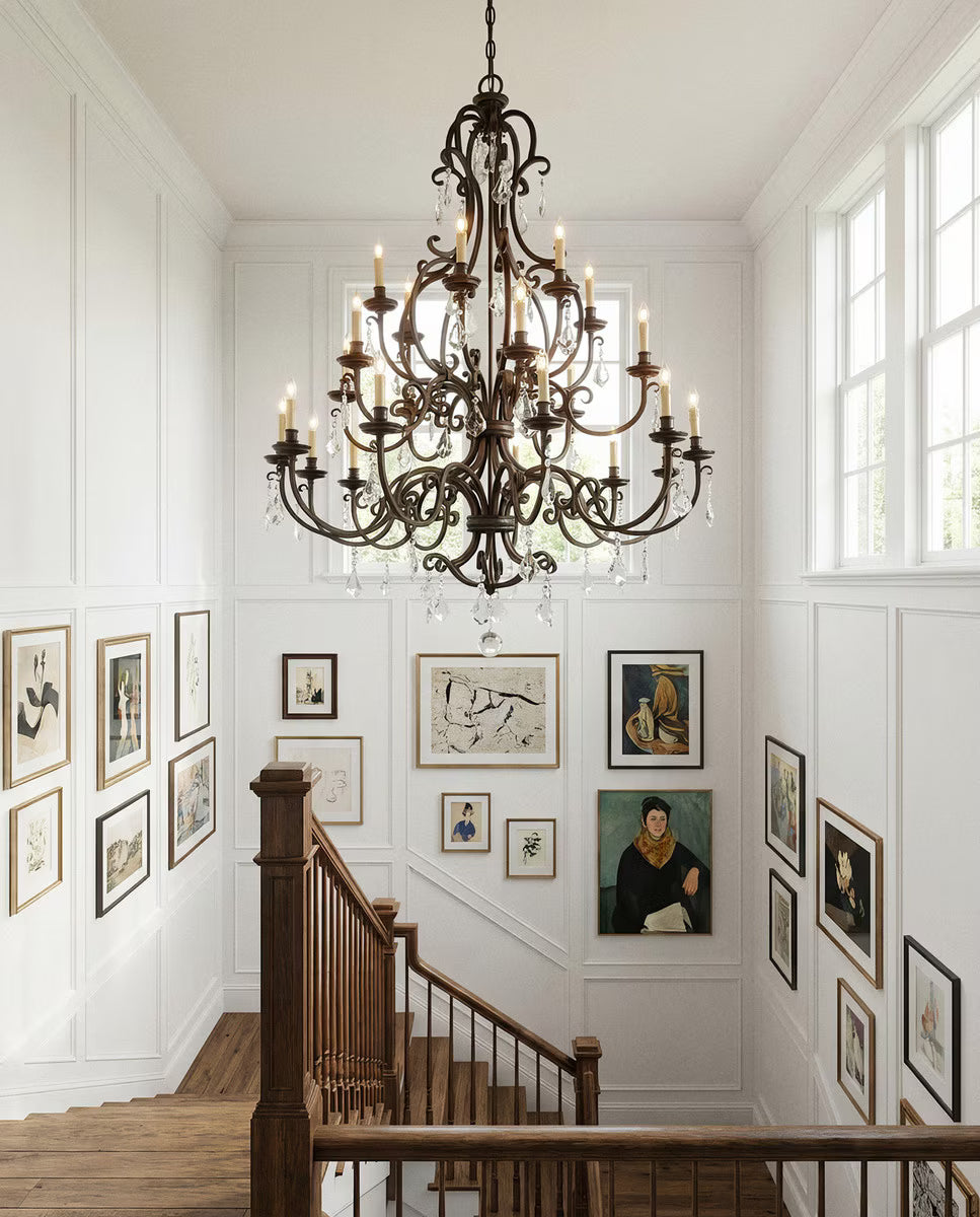 Louis 15th 24 Light Crystal Chandelier Bronze - 1000292