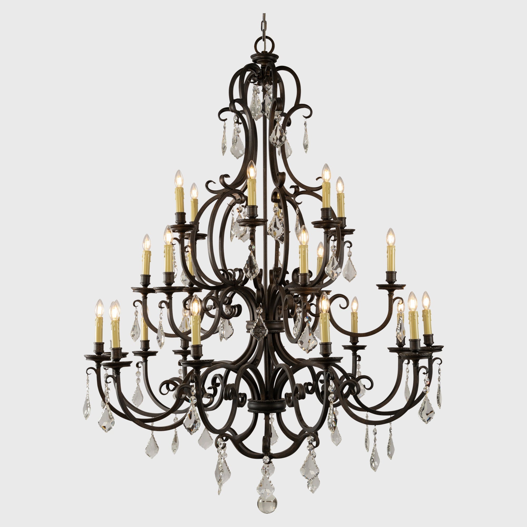 Louis 15th 24 Light Crystal Chandelier Bronze - 1000292