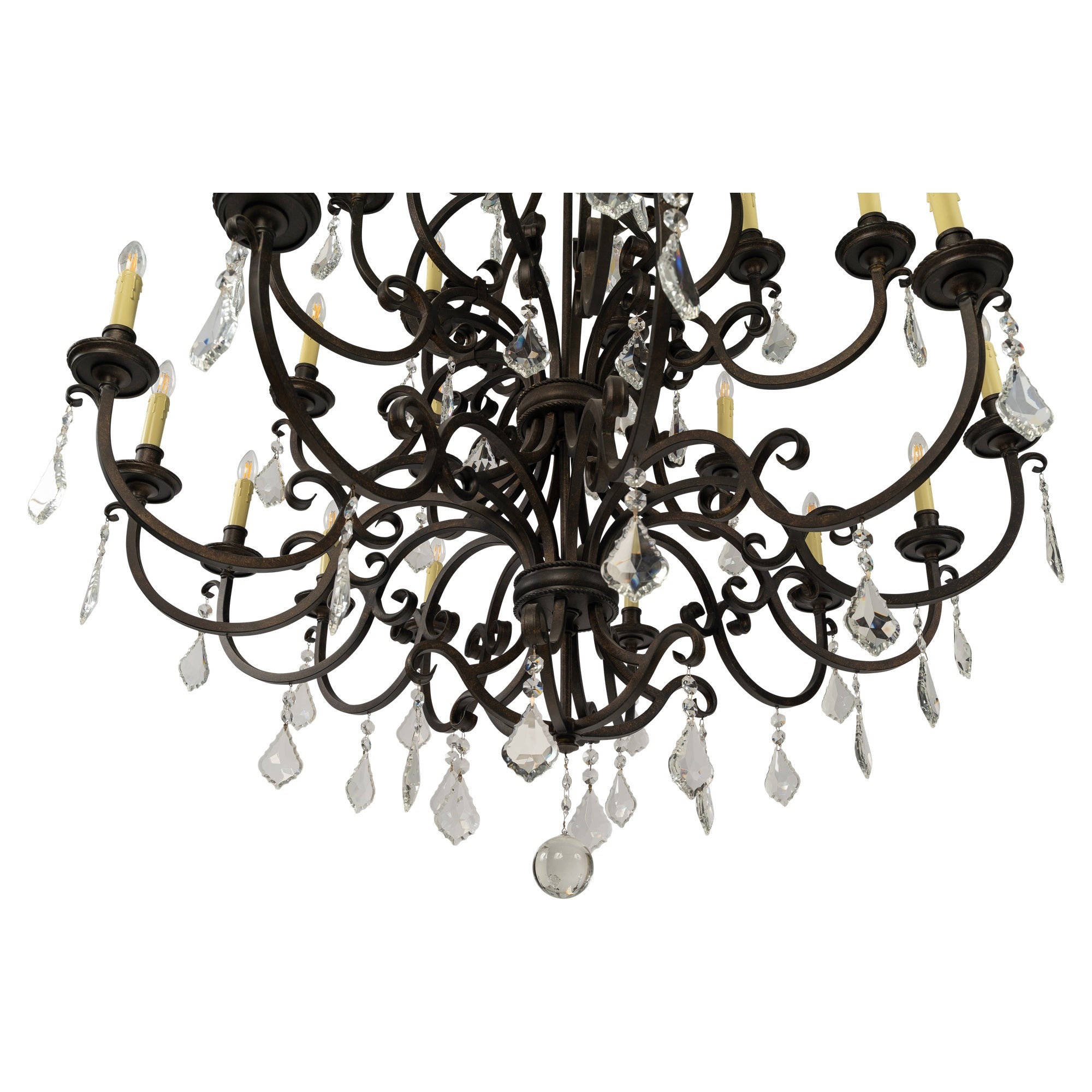 Louis 15th 24 Light Crystal Chandelier Bronze - 1000292