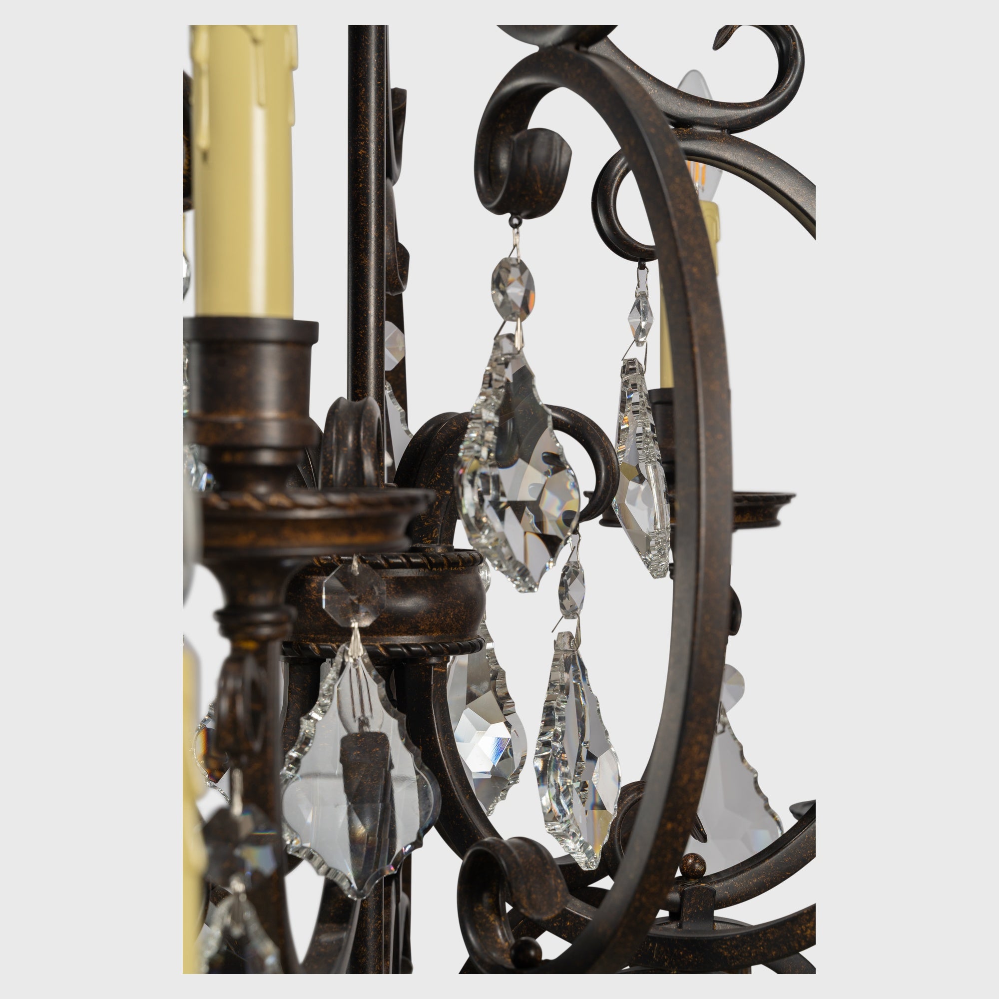 Louis 15th 15 Light Crystal Chandelier Bronze - 1000294