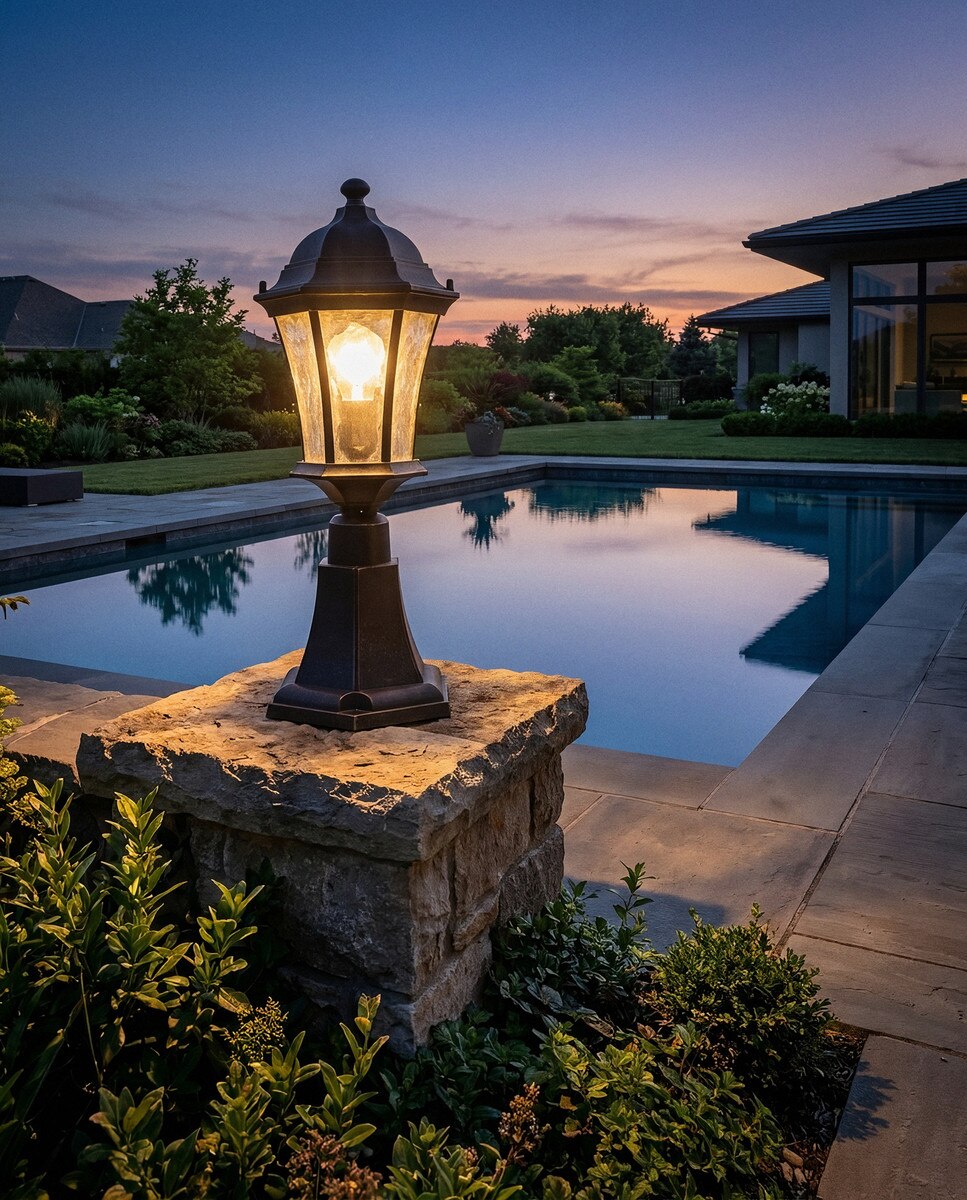 Strand Small Pillar Mount Antique Bronze IP44 - 1000493