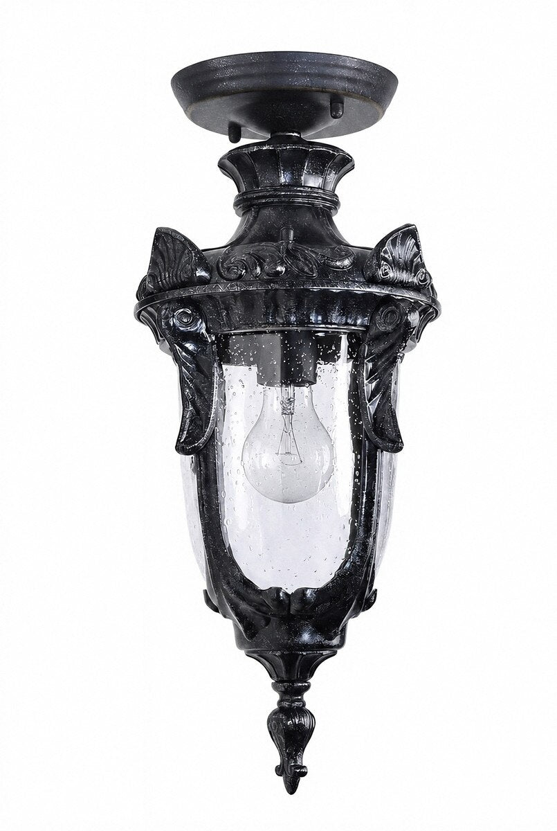 Wellington Medium Under Eave Light Antique Black IP44 - 1000579