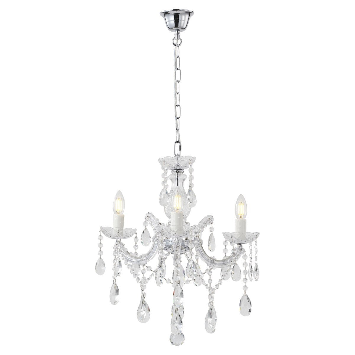 Zurich 3 Light Crystal Chandelier Chrome - 1000606