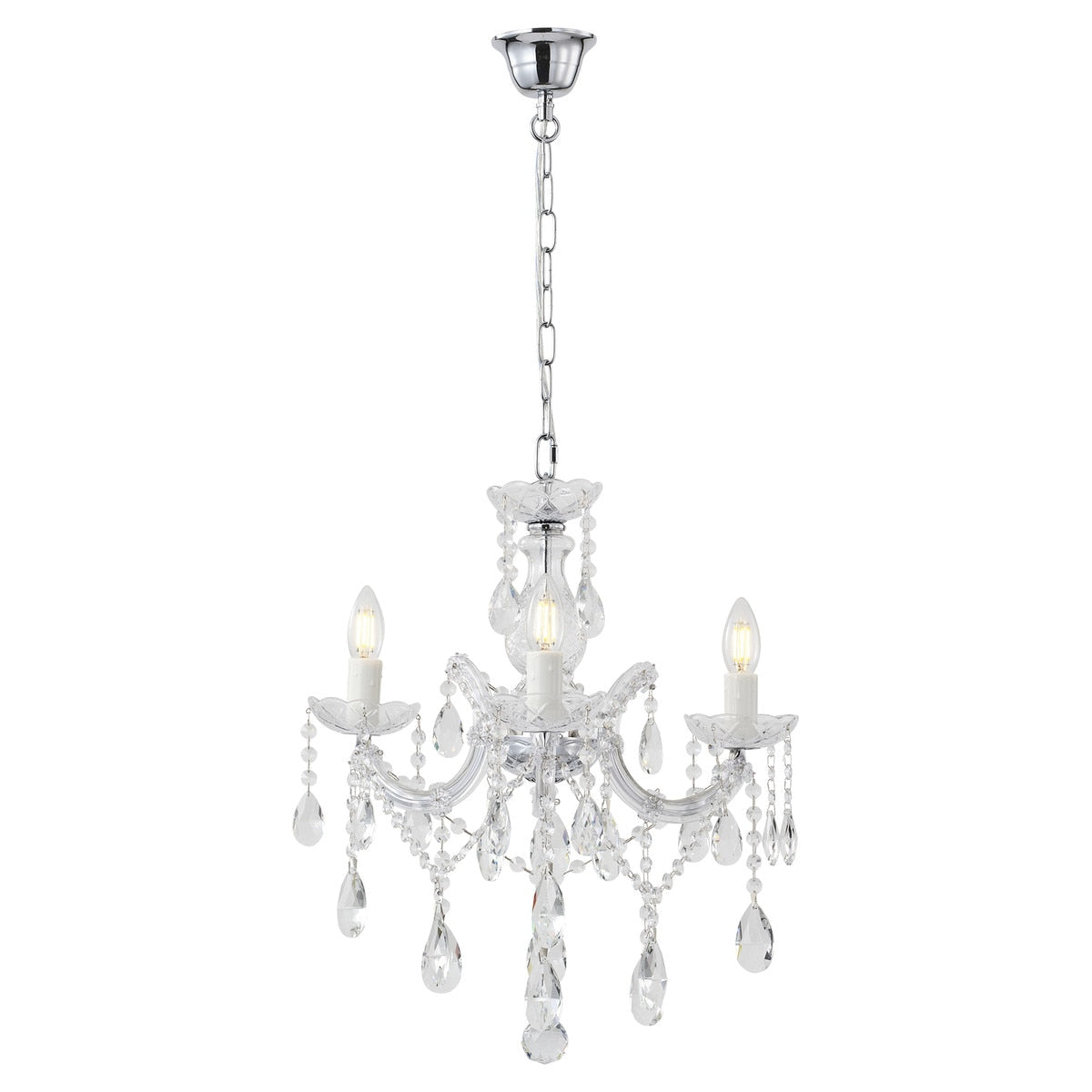 Zurich 3 Light Crystal Chandelier Chrome - 1000606