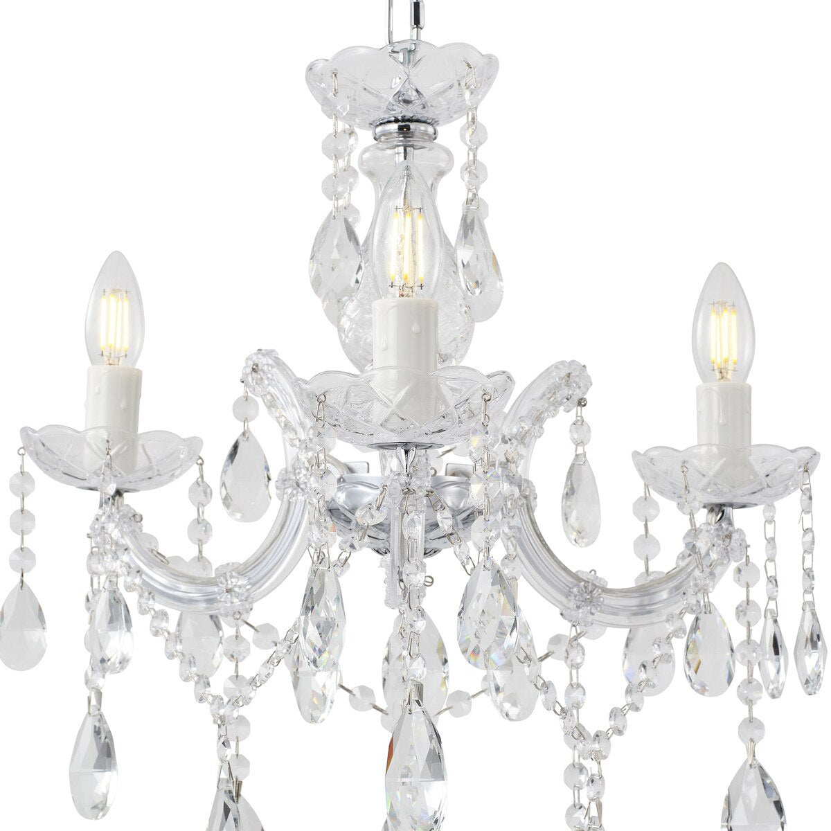 Zurich 3 Light Crystal Chandelier Chrome - 1000606