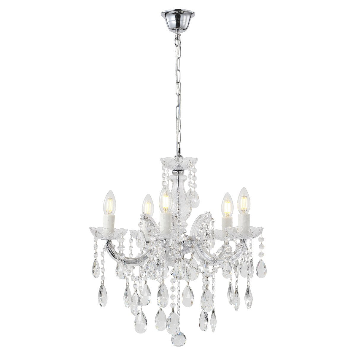 Zurich 5 Light Crystal Chandelier Chrome - 1000607