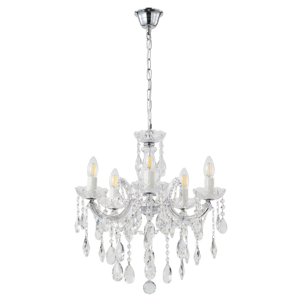 Zurich 5 Light Crystal Chandelier Chrome - 1000607