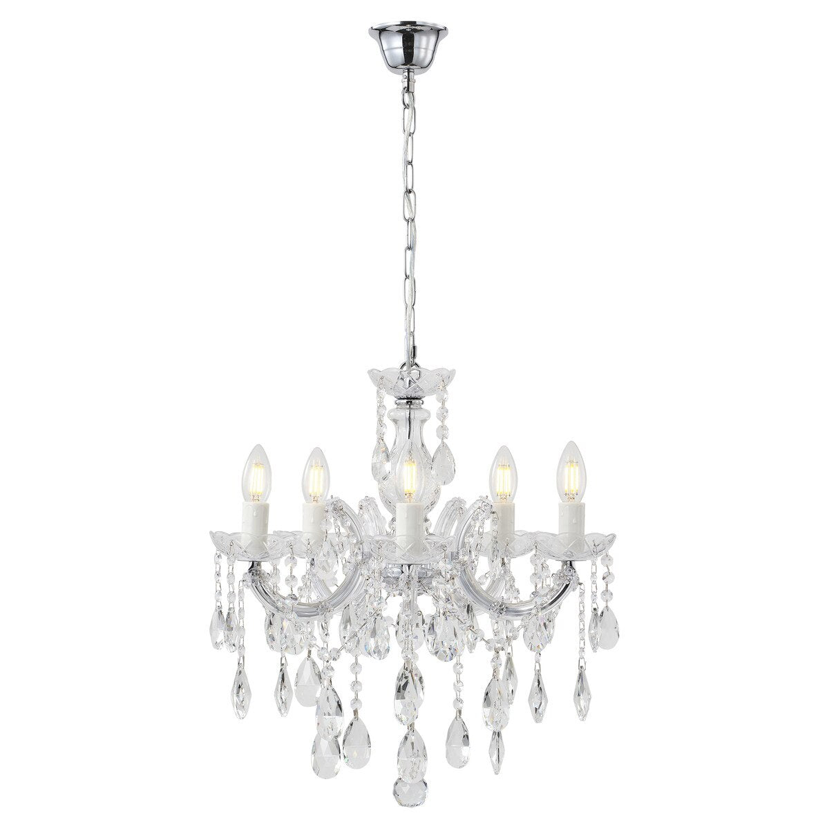 Zurich 5 Light Crystal Chandelier Chrome - 1000607
