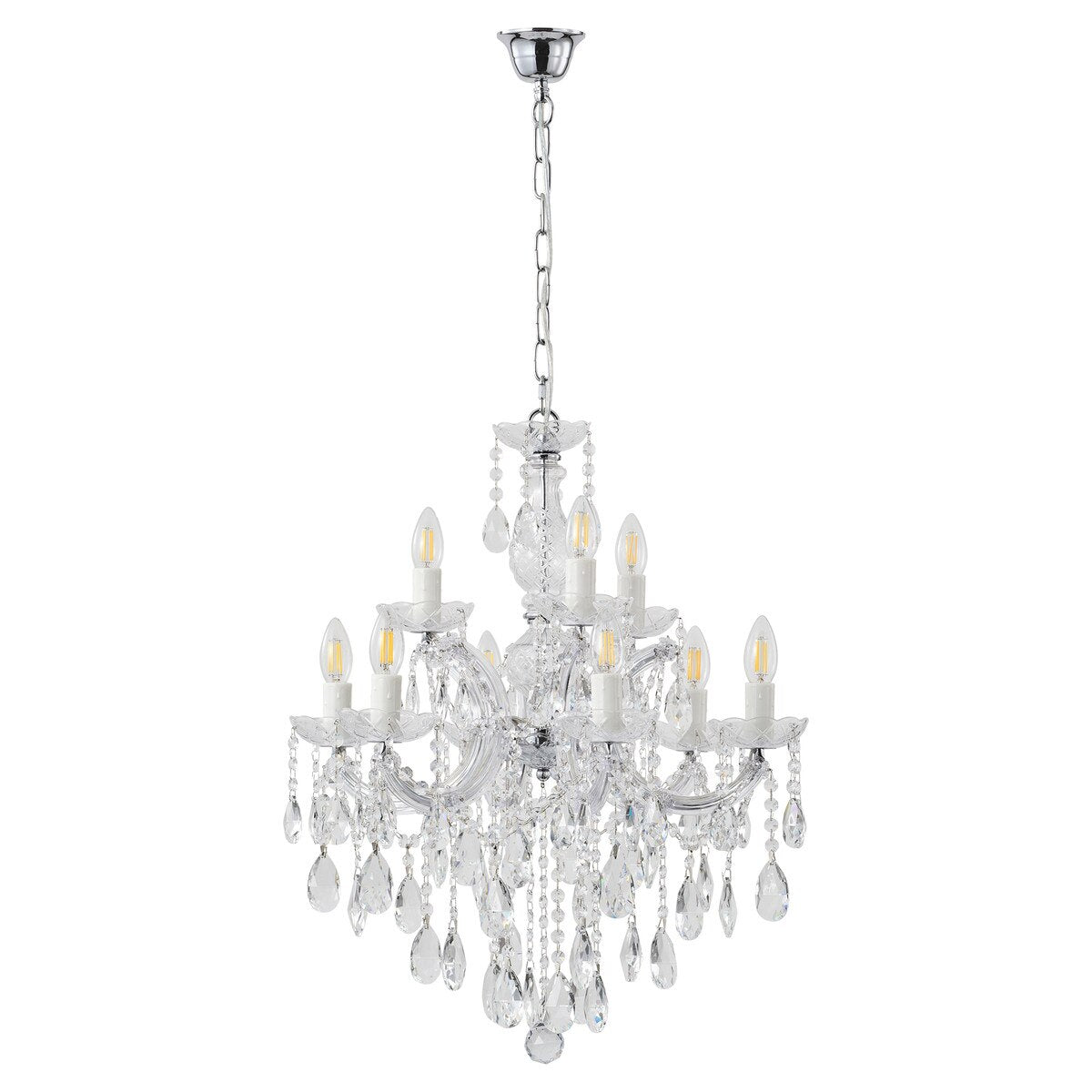 Zurich 9 Light Crystal Chandelier Chrome - 1000608