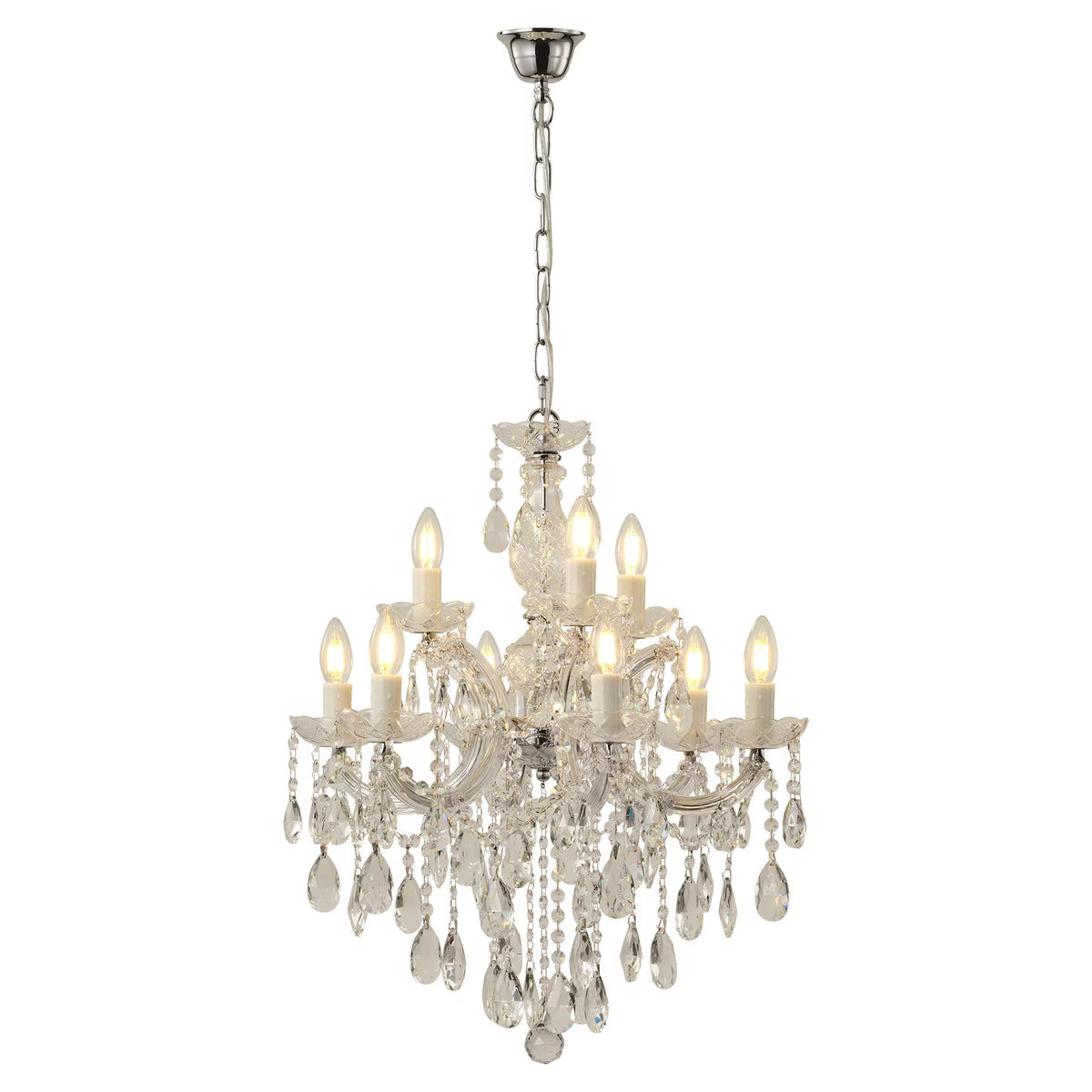 Zurich 9 Light Crystal Chandelier Chrome - 1000608