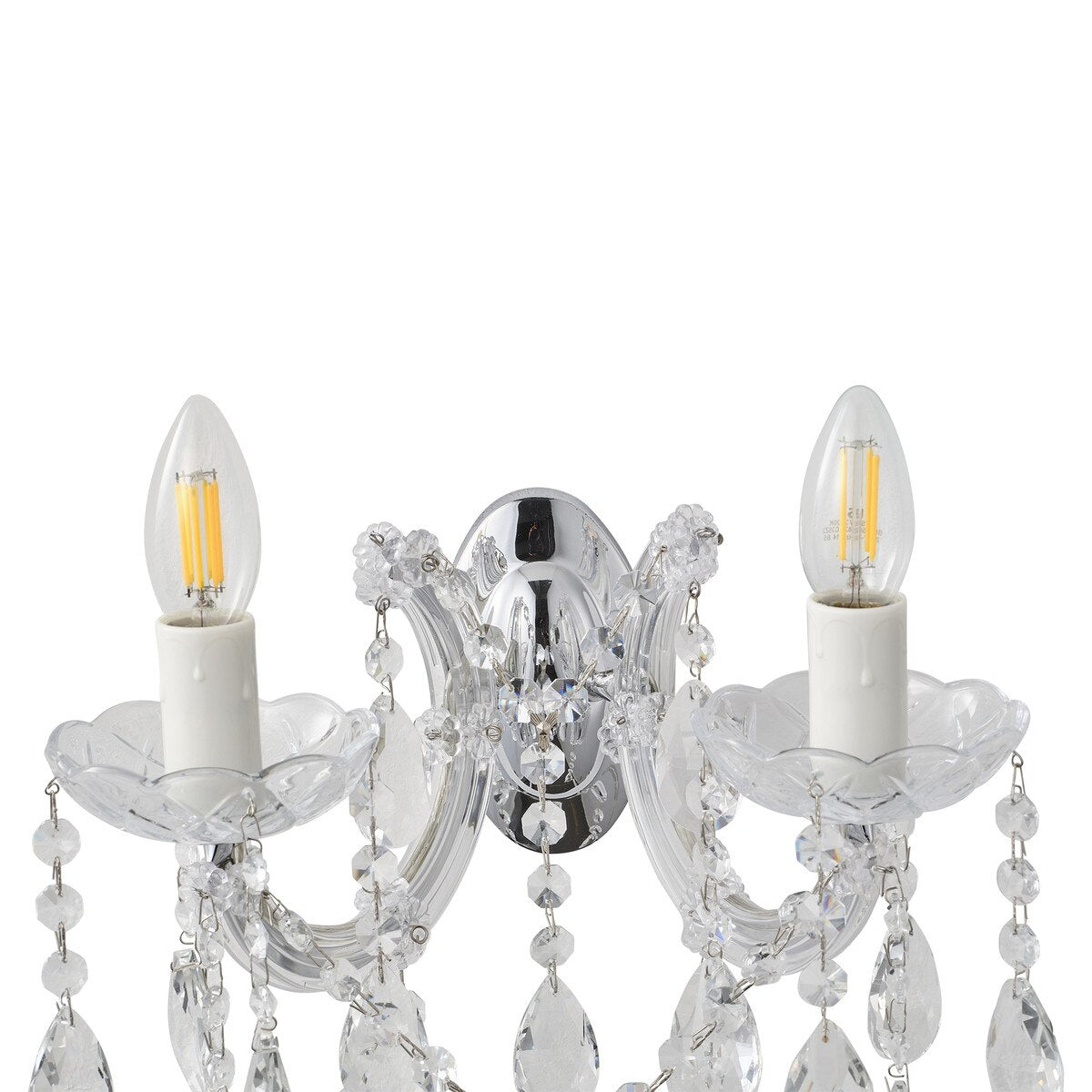 Zurich 2 Light Crystal Wall Light Chrome - 1000610
