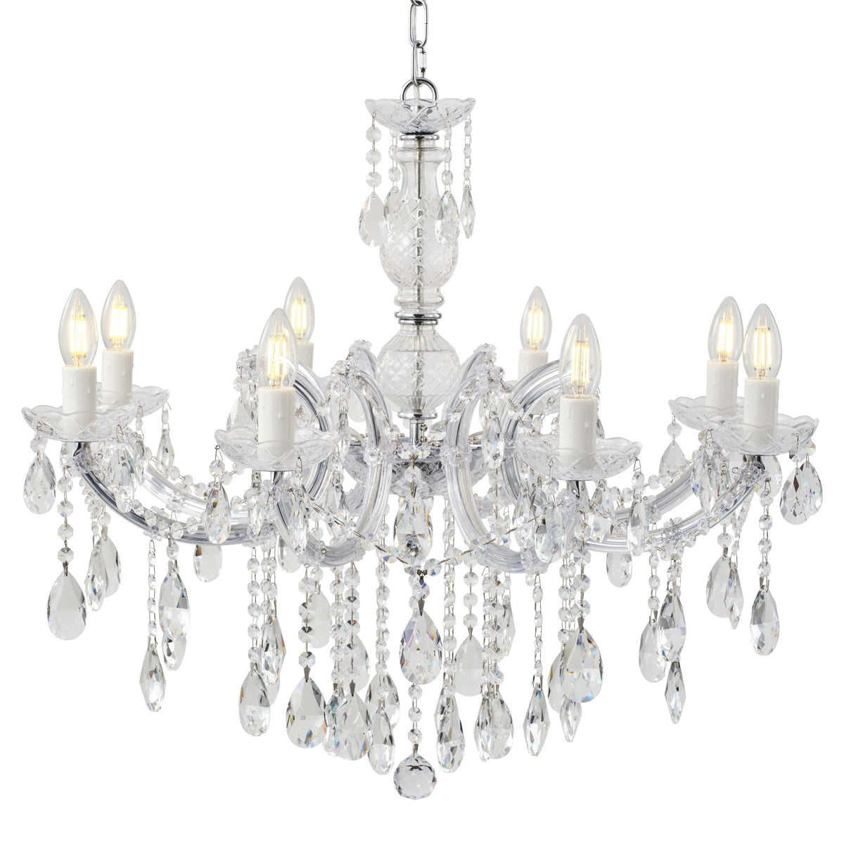 Zurich Chandelier 8 Lights Chrome Aluminium - 1000617