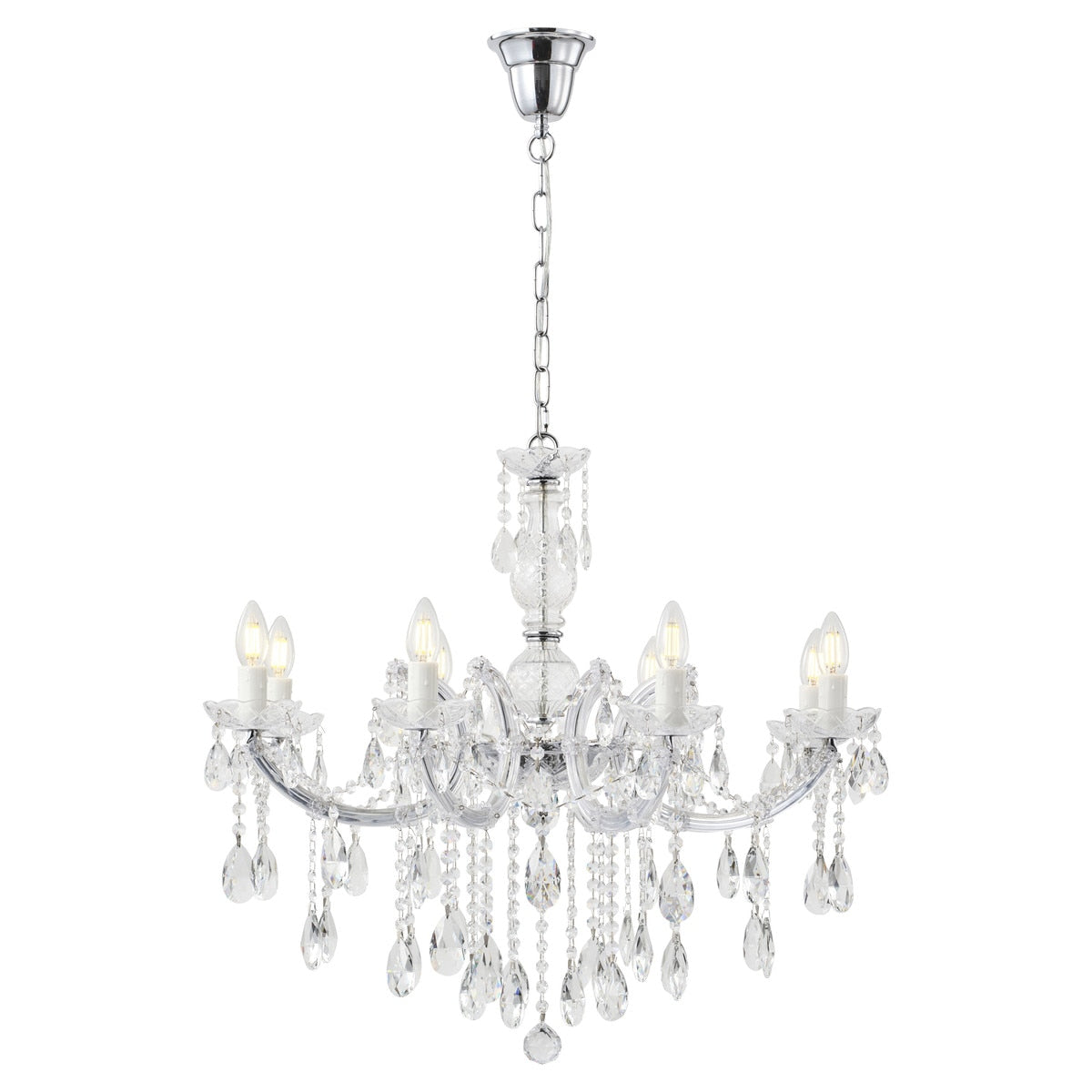 Zurich Chandelier 8 Lights Chrome Aluminium - 1000617