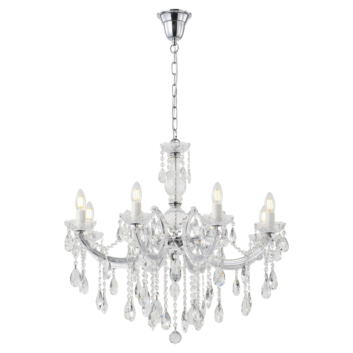 Zurich Chandelier 8 Lights Chrome Aluminium - 1000617