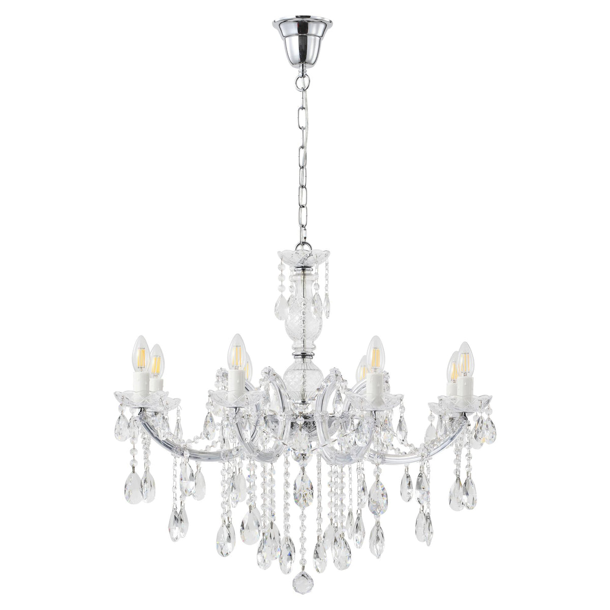 Zurich Chandelier 8 Lights Chrome Aluminium - 1000617