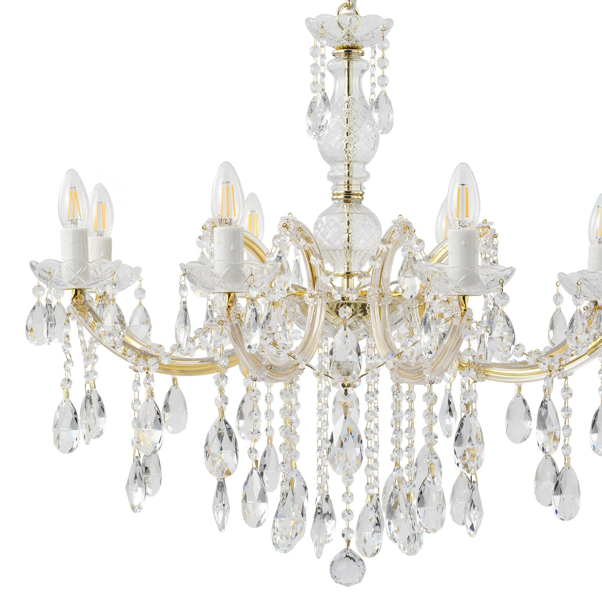 Zurich Chandelier 8 Lights Gold Aluminium - 1000625