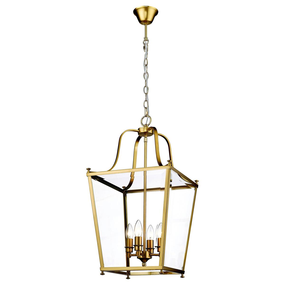 Montana Ceiling Lantern 4 Lights Satin Brass Aluminium - 1000650