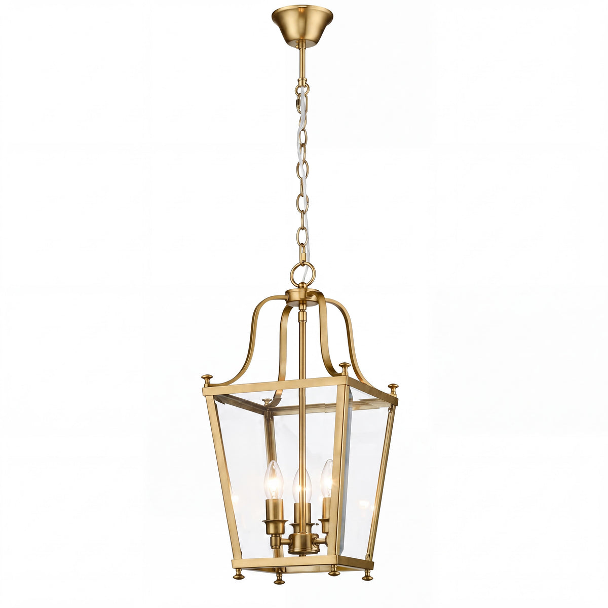Montana Ceiling Lantern 3 Lights Satin Brass Aluminium - 1000651